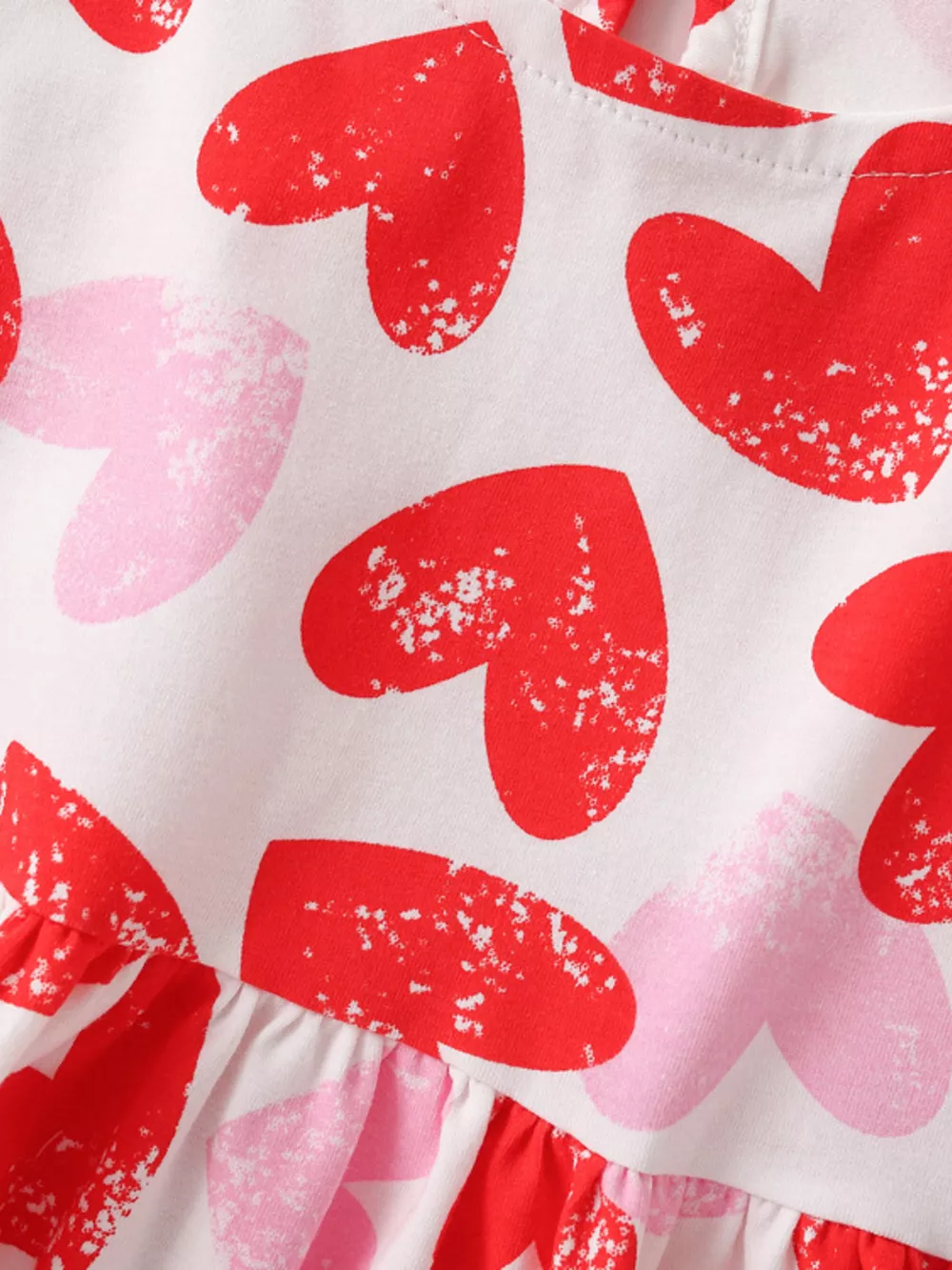 Children's Heart Print Ruffle Sleeve Casual Dress, image 4