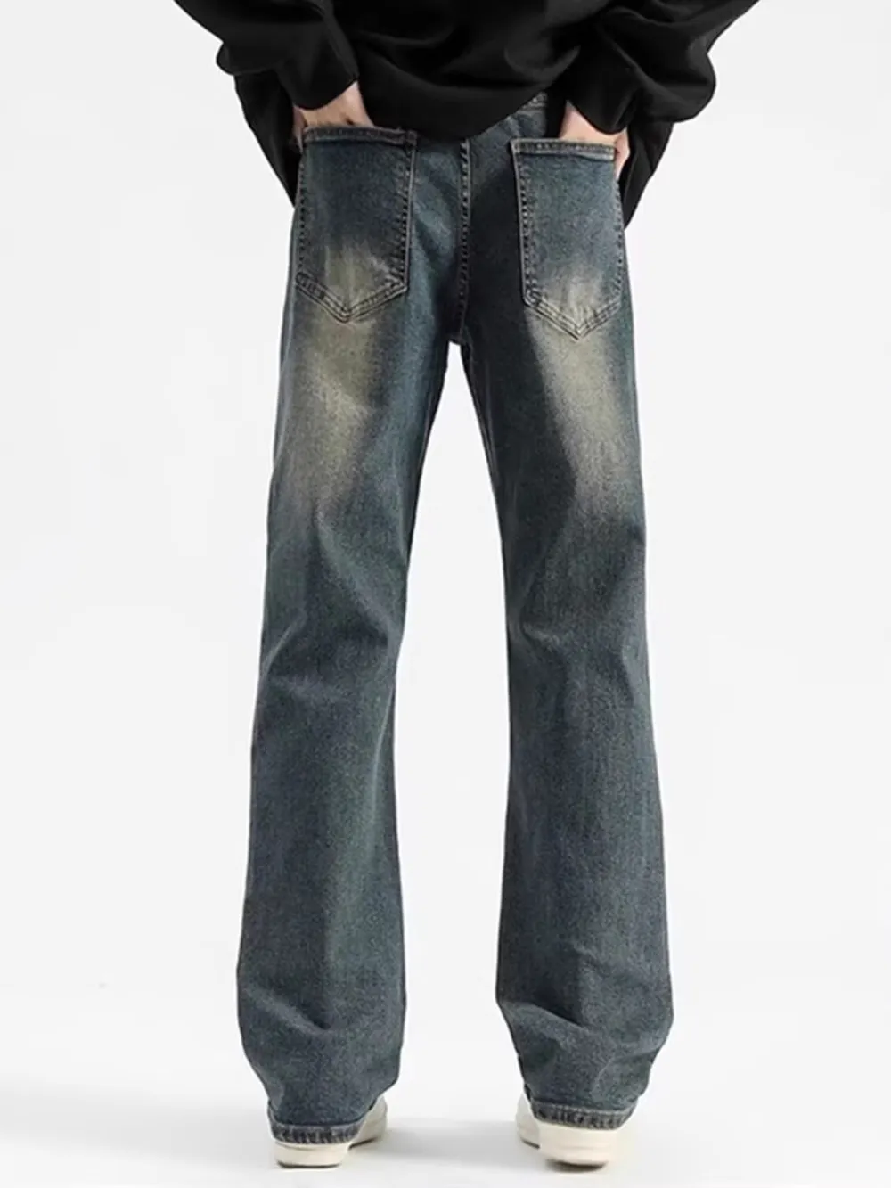 Men's Plus Size Vintage Wash Loose Fit Jeans, image 3