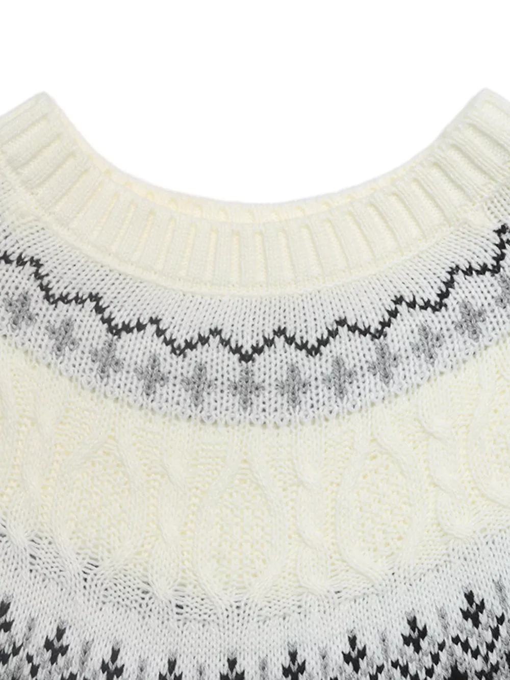 Fair Isle Pattern Crew Neck Sweater, image 3