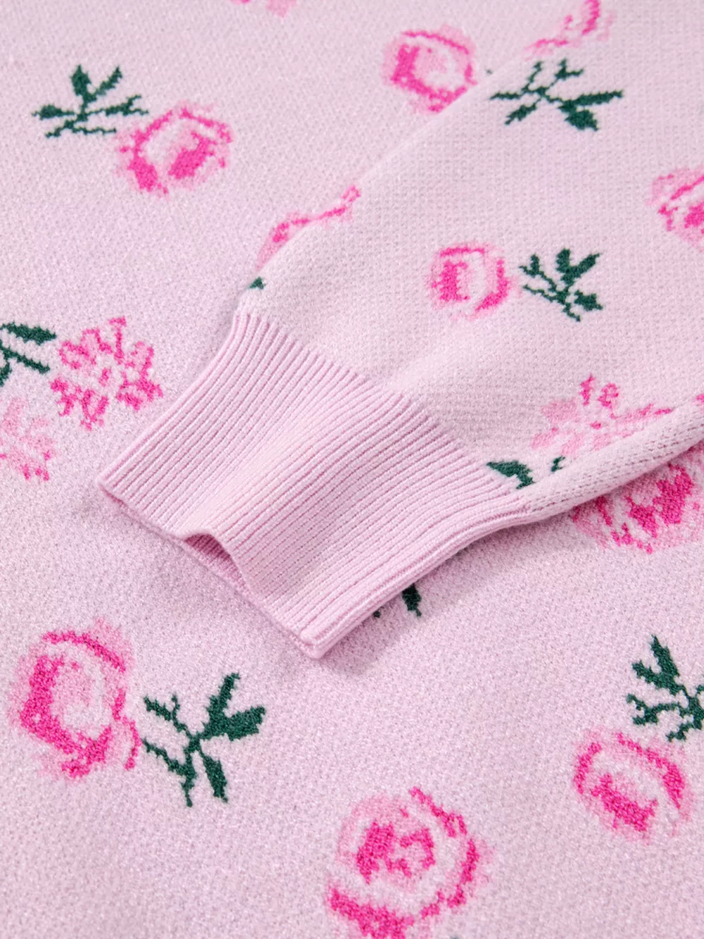 Floral Drop Shoulder Cropped Sweater, image 6