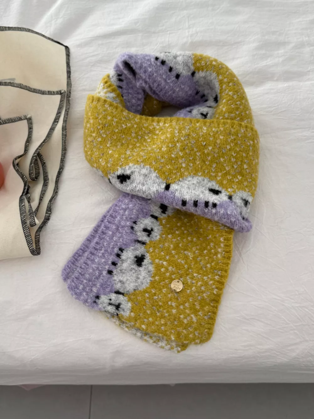 Sheep Pattern Knitted Scarf, image 11