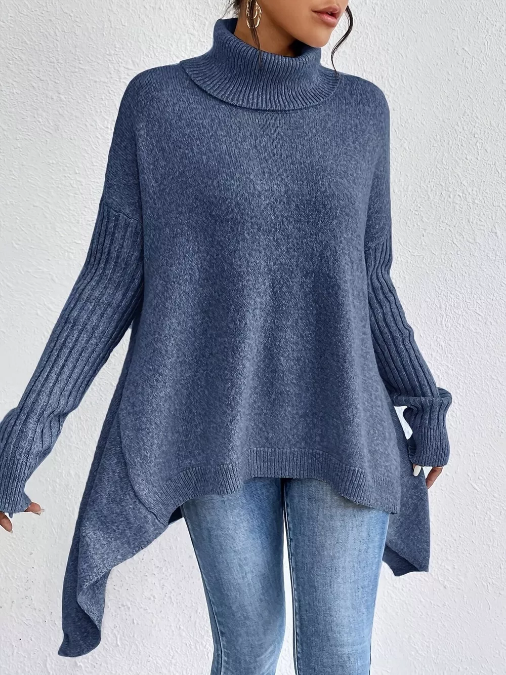 Turtleneck Dropped Shoulder Sweater, image 7