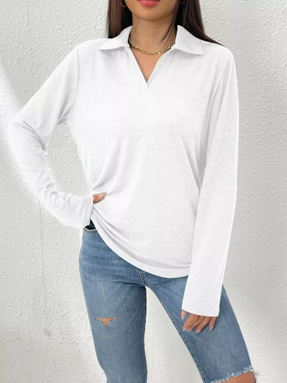 Casual Long Sleeve Polo T-Shirt, image 13