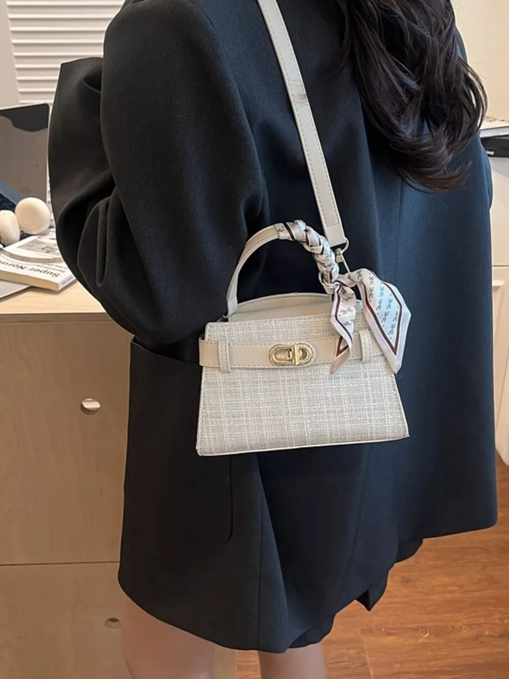 Texture Top Handle Crossbody Bag, image 4