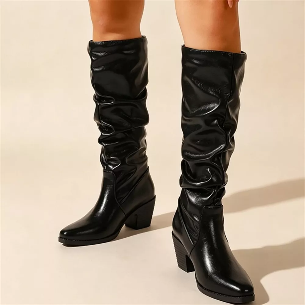 Point Toe Block Heels Boots, image 2