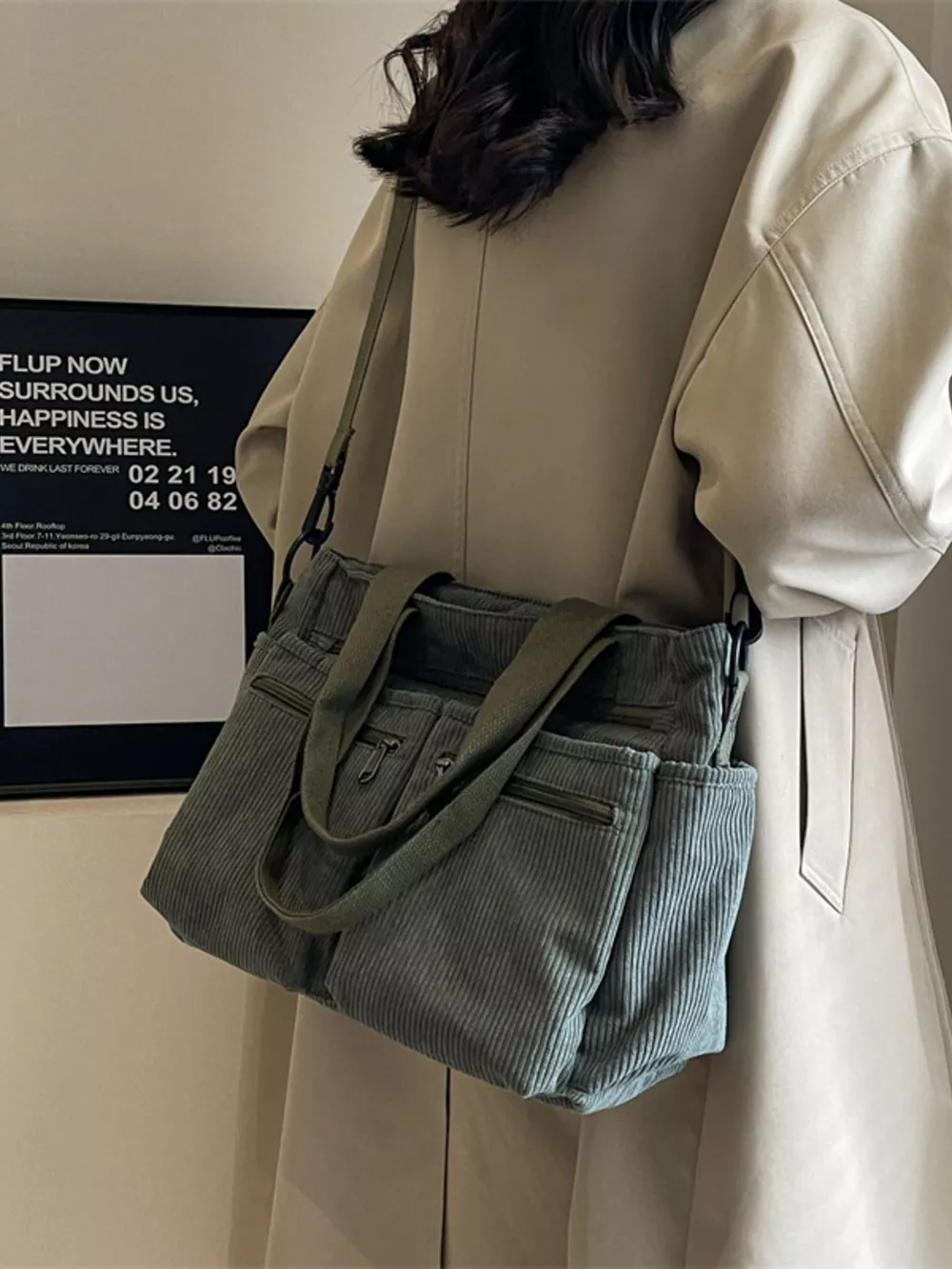 Corduroy Multi-Pocket Crossbody Bag, image 11