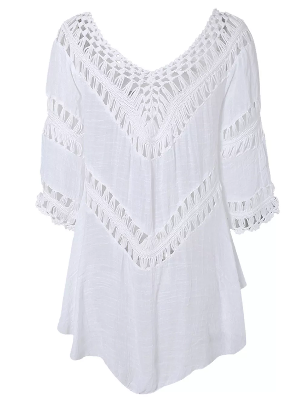 Crochet Trimmed Flowy Cover Up Dress, image 8