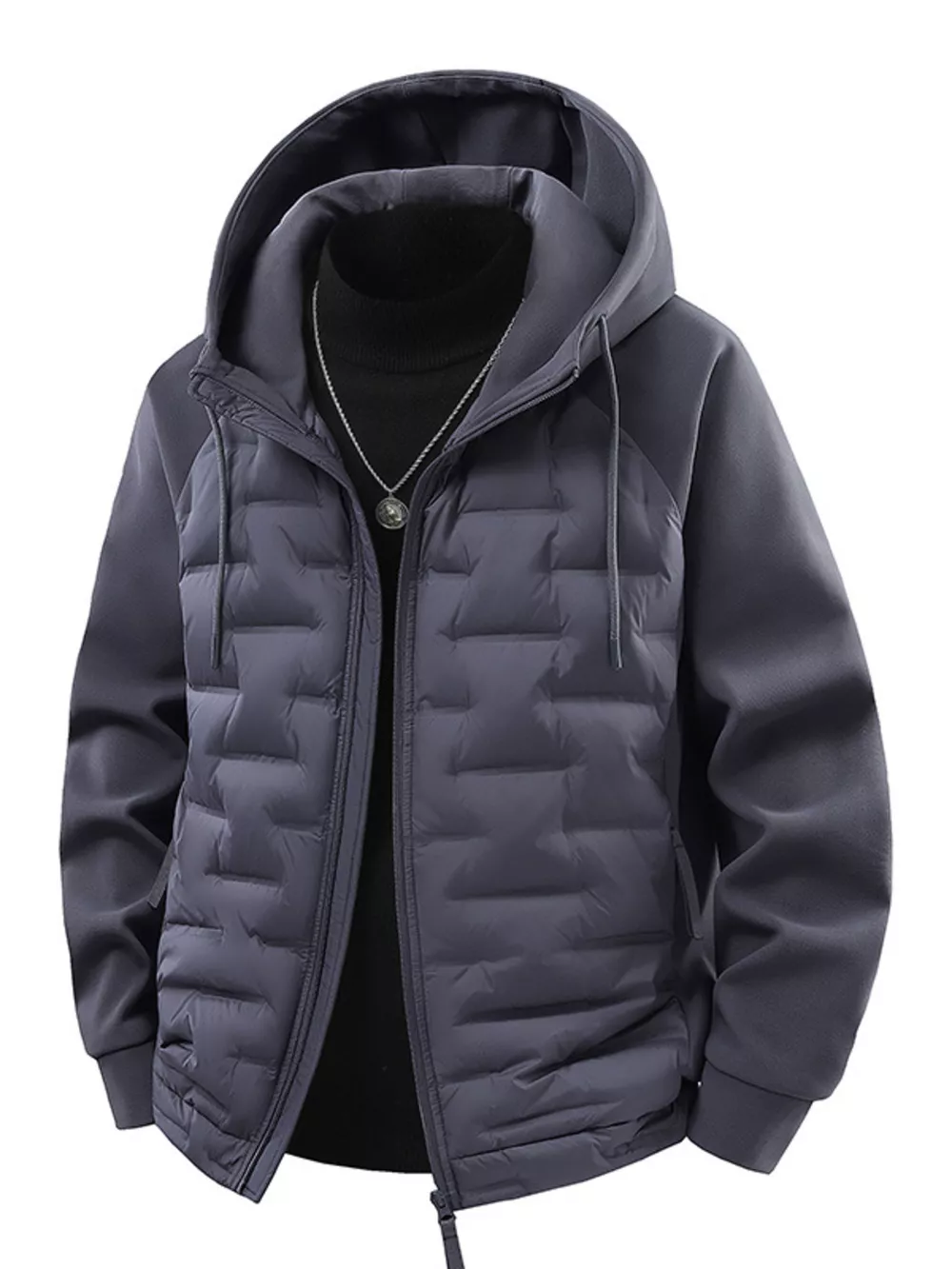 Men's Plus Size Hooded Padded Jacket, image 4