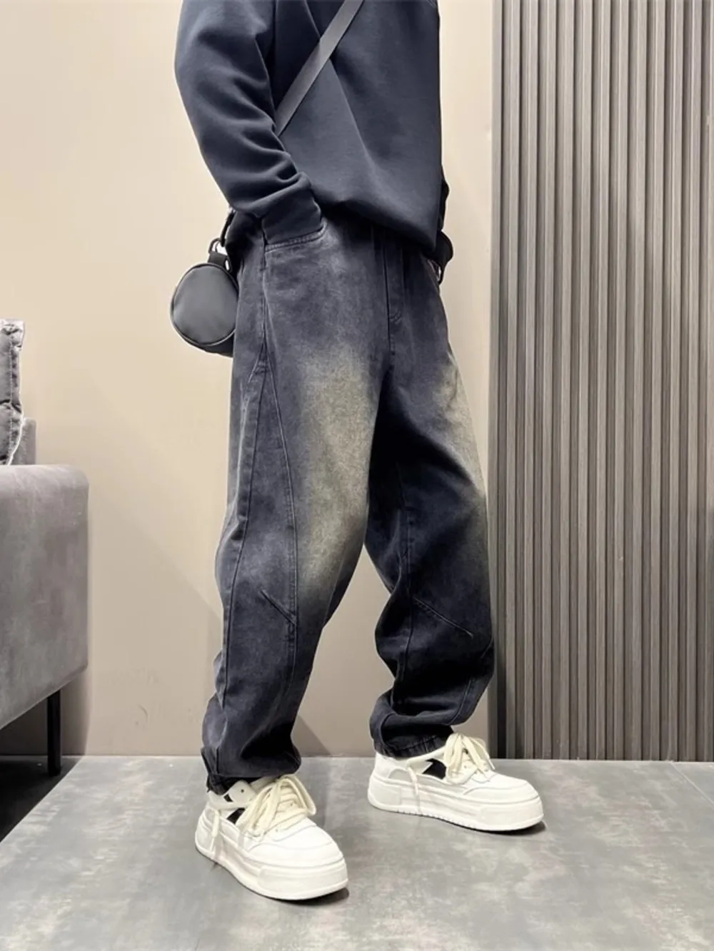 Men's Full Size Wash Loose Fit Jeans Plus Size, image 6