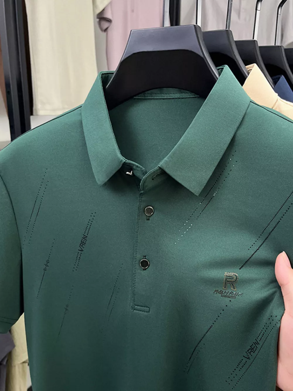 Men's Plus Size Button Detail Short Sleeve Polo, image 12