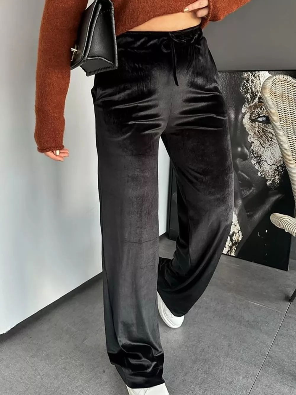 Velvet Wide Leg Pants, image 4