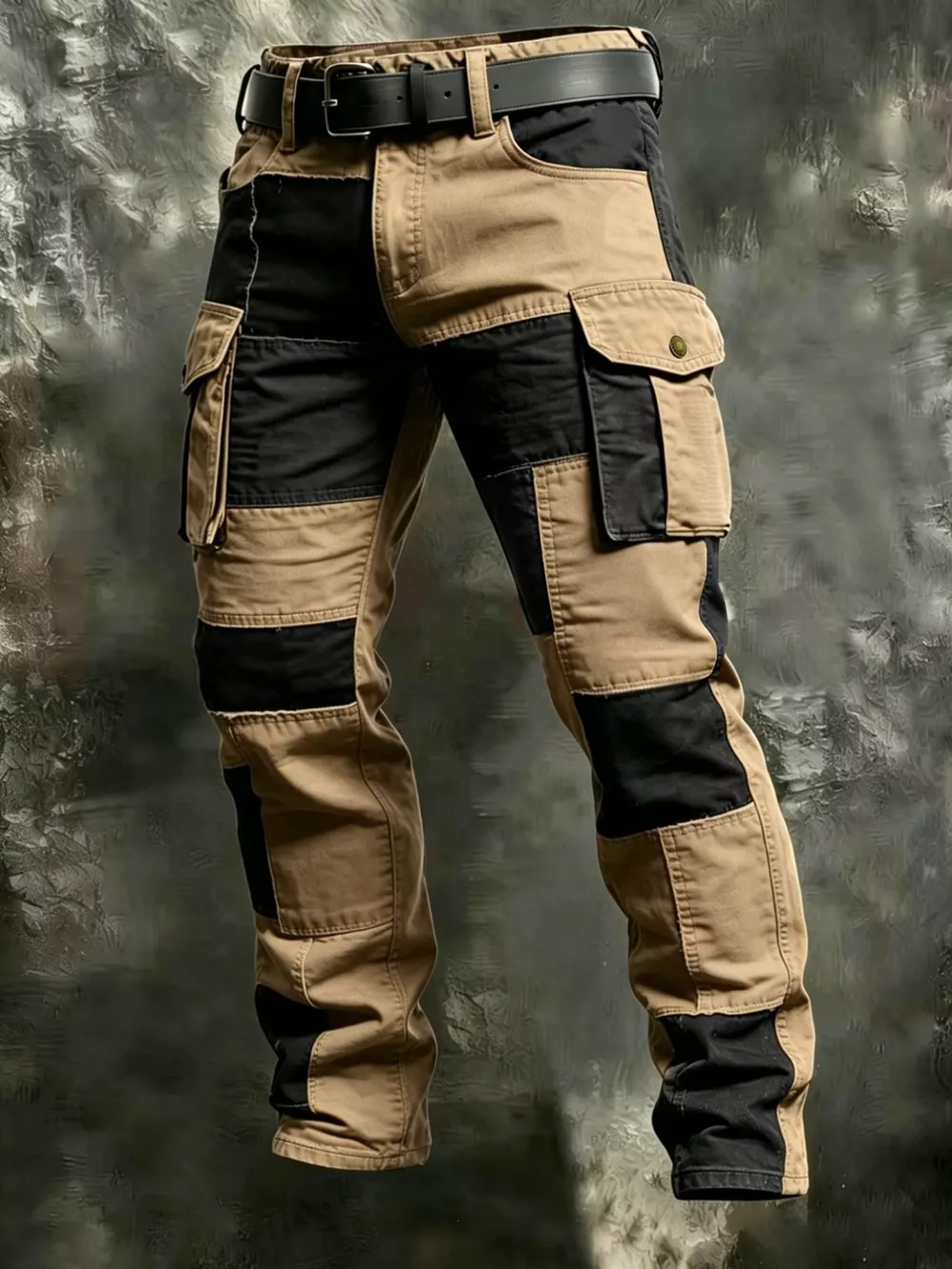 Men's Full Size Color-Block Cargo Pants Plus Size