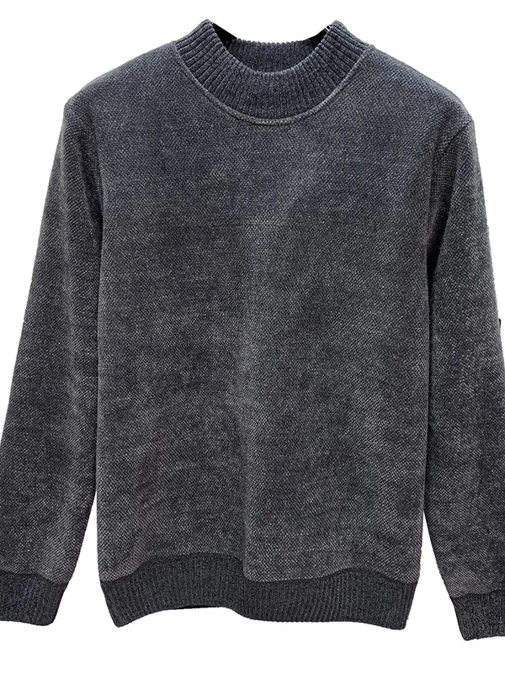 Men's Plus Size Ribbed Hem Long Sleeve Sweater, image 4
