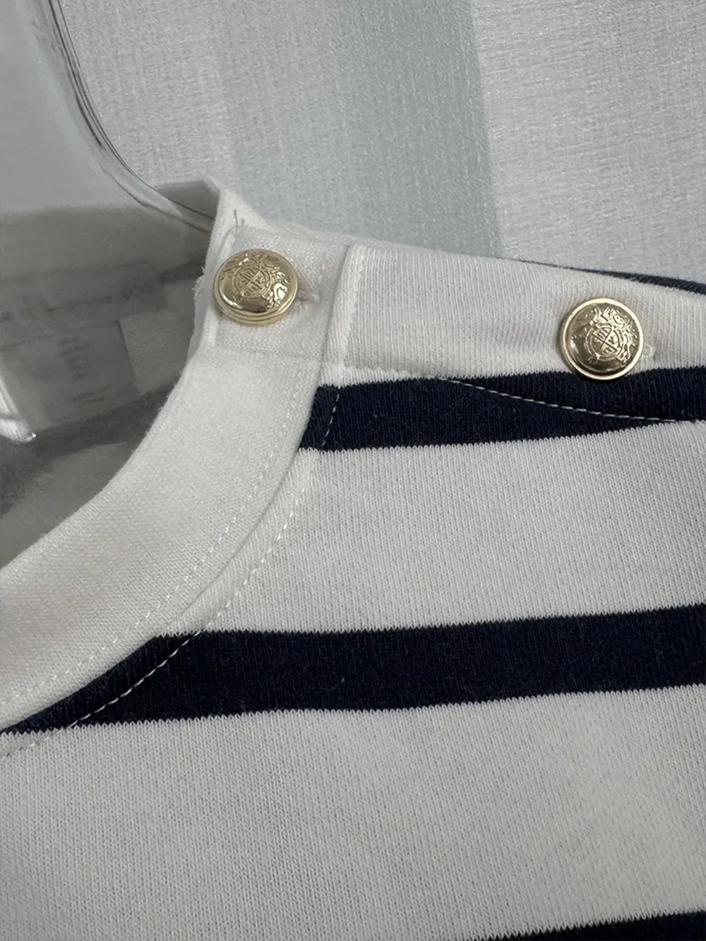 Striped Round Neck Top and Shorts Set, image 8