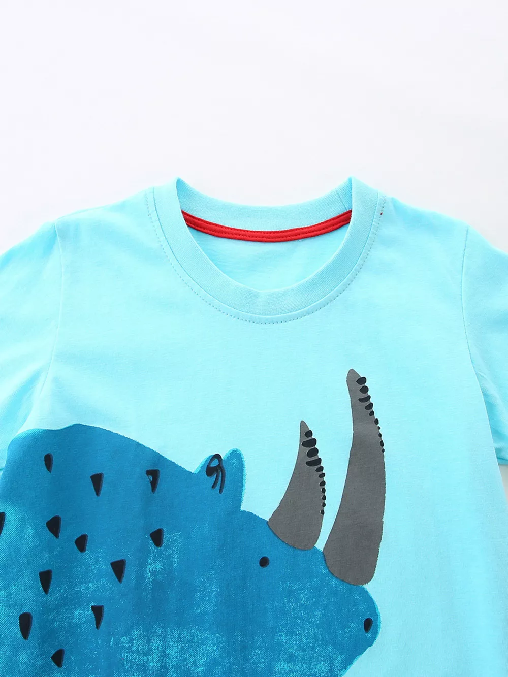 Children's Rhino Graphic Tee & Plaid Shorts Set, image 3