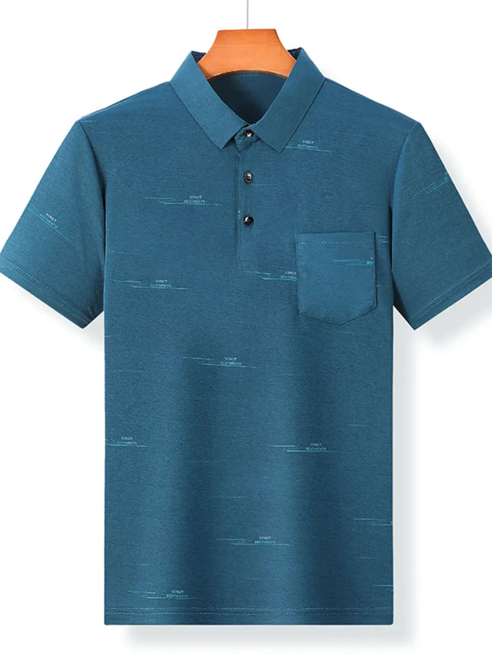 Men's Plus Size Embroidered Detail Short Sleeve Polo, image 4