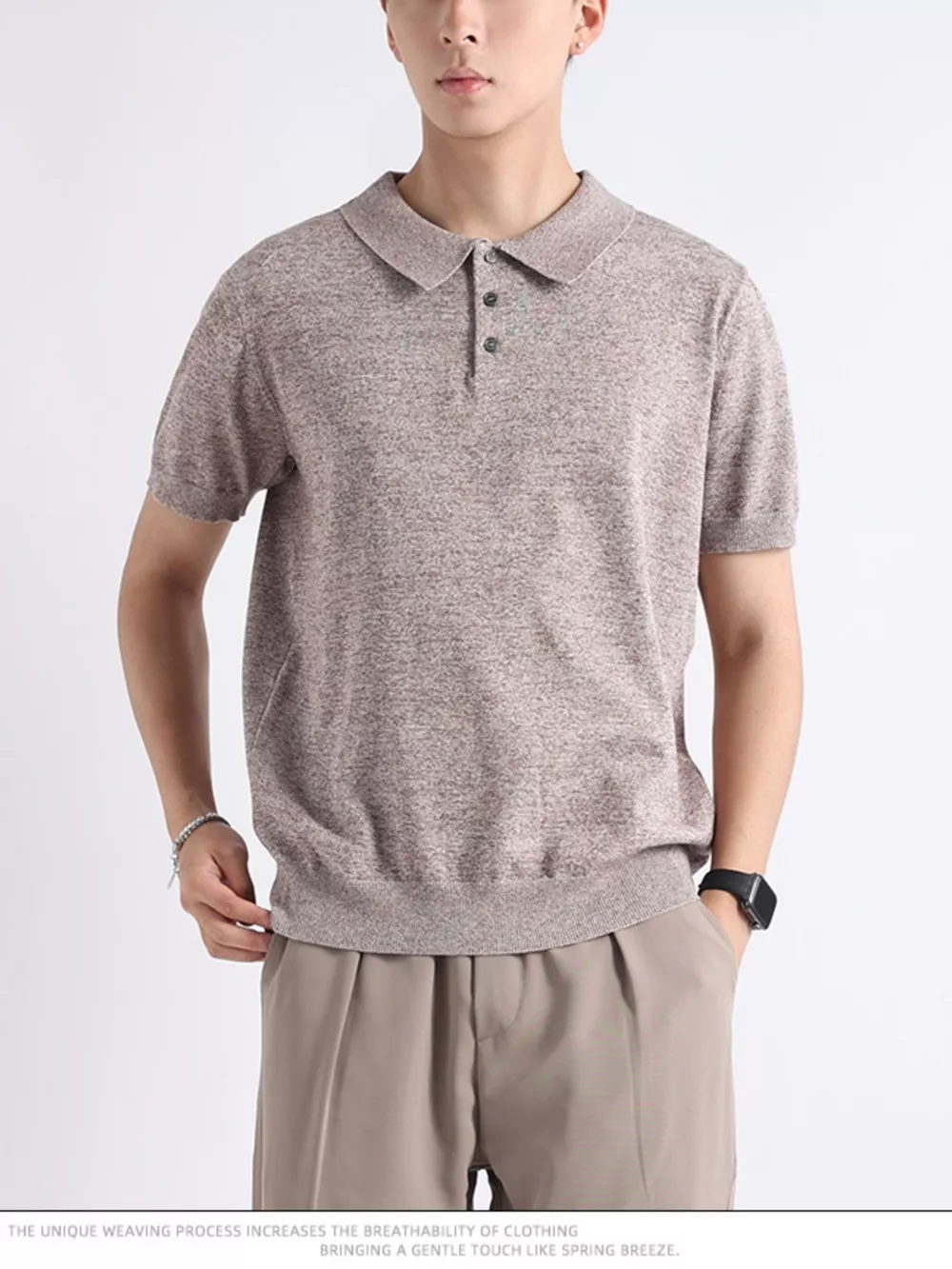 Men's Plus Size Button Detail Short-Sleeve Polo, image 2