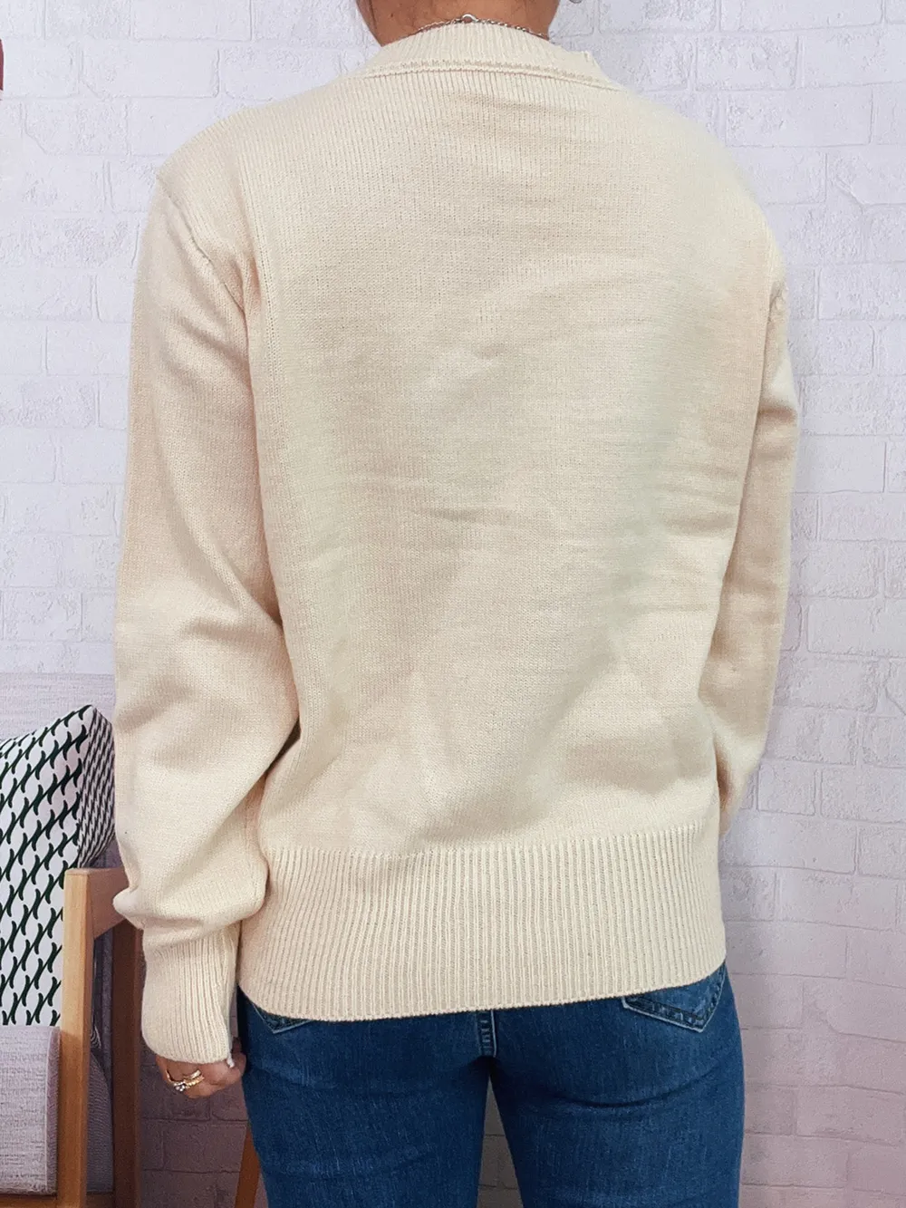 Button-Front Cardigan with Colorful Detail Buttons, image 10