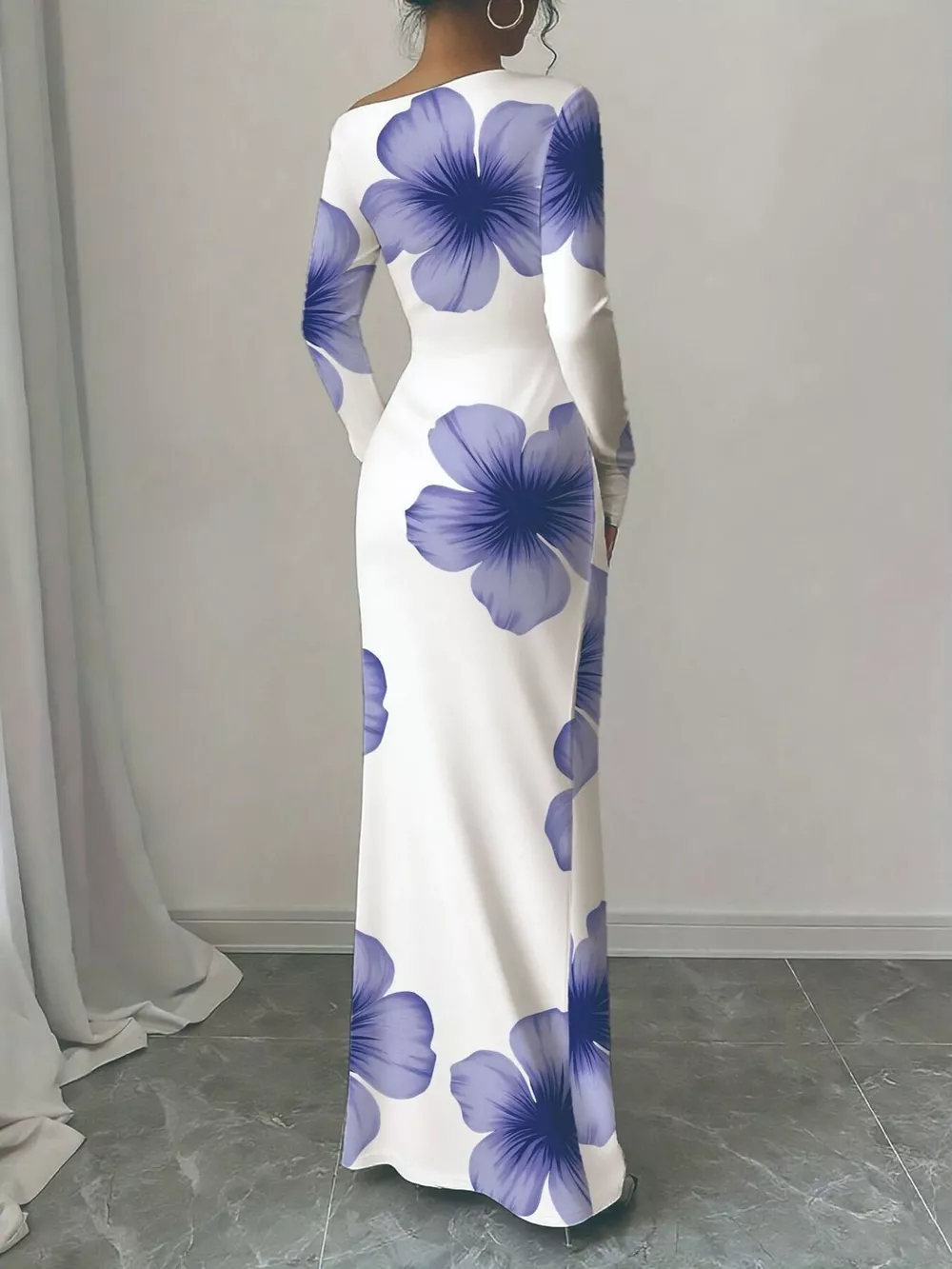 Floral Print One Shoulder Maxi Dress, image 17