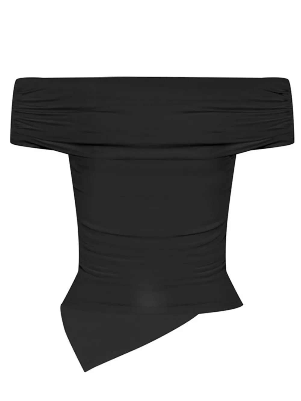 Off-Shoulder Ruched Asymmetrical Hem Top, image 8