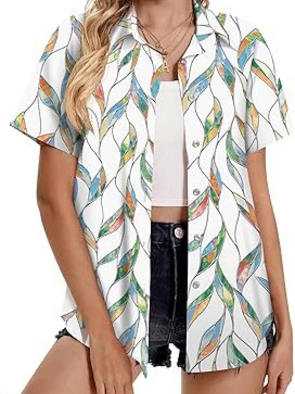 Plant Print Short Sleeve Shirt, image 17