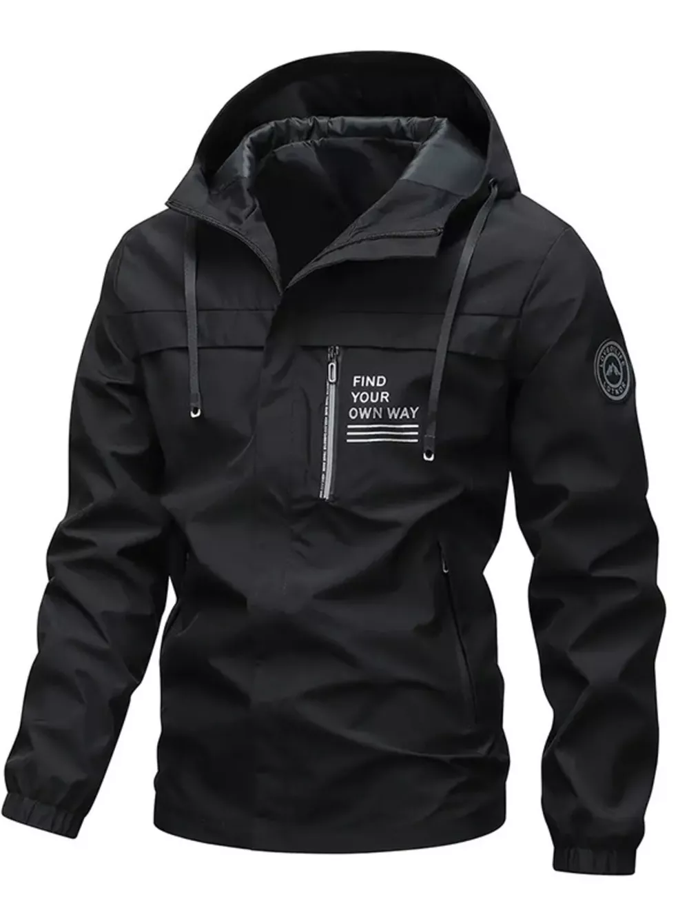 Men's Plus Size Hooded Outdoor Windproof Jacket