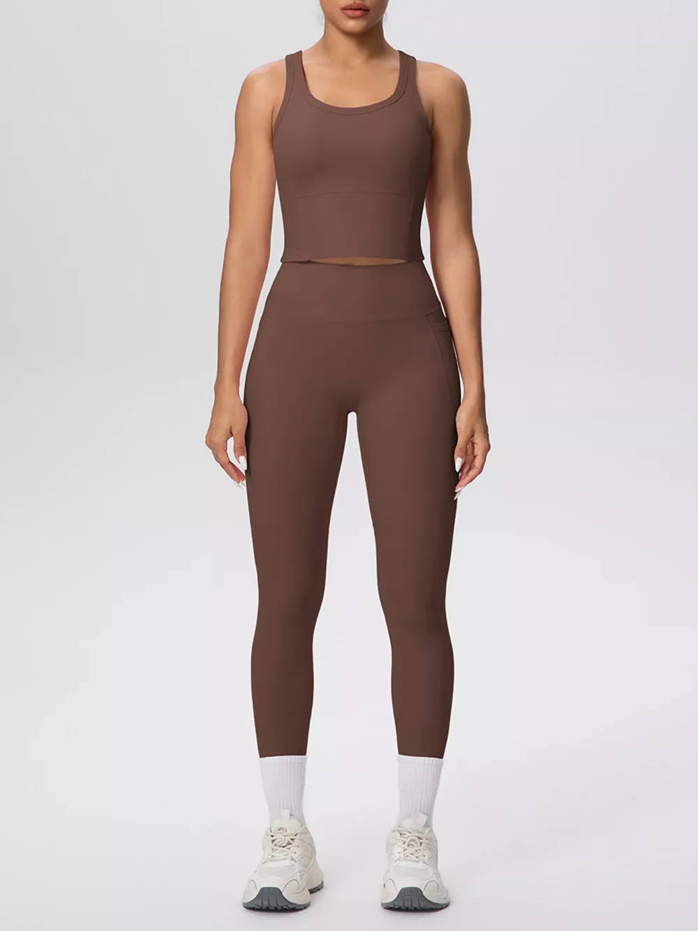 Scoop Neck Tank and High-Waisted Leggings Active Set, image 13