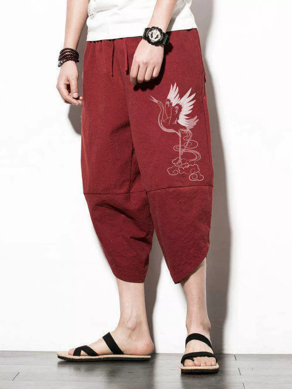 Men's Plus Size Loose Fit Cropped Pants, image 2