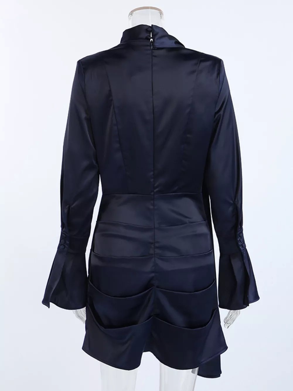 Mock Neck Flounce Sleeve Dress, image 6