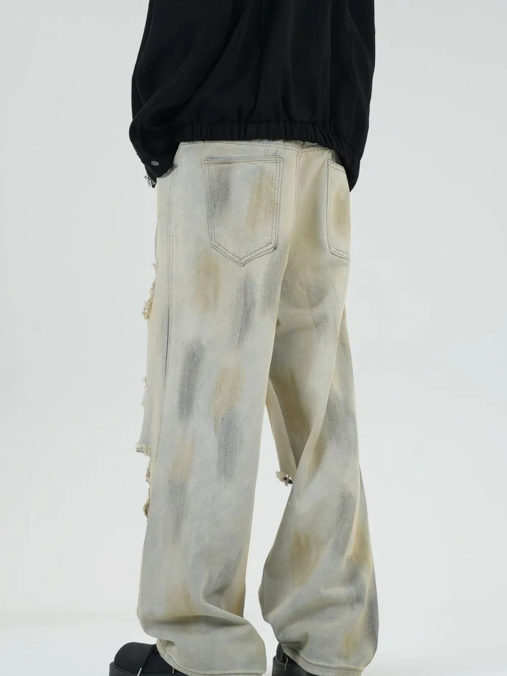 Men's Full Size Distressed Wide Leg Jeans Plus Size, image 3