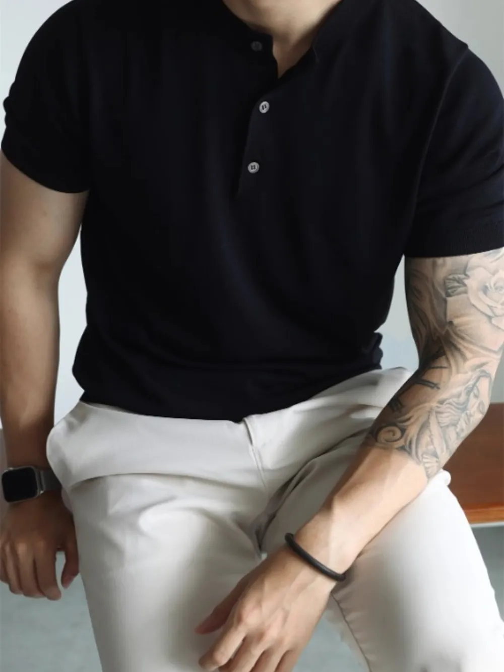 Men's Button Detail Short Sleeve T-Shirt, image 4