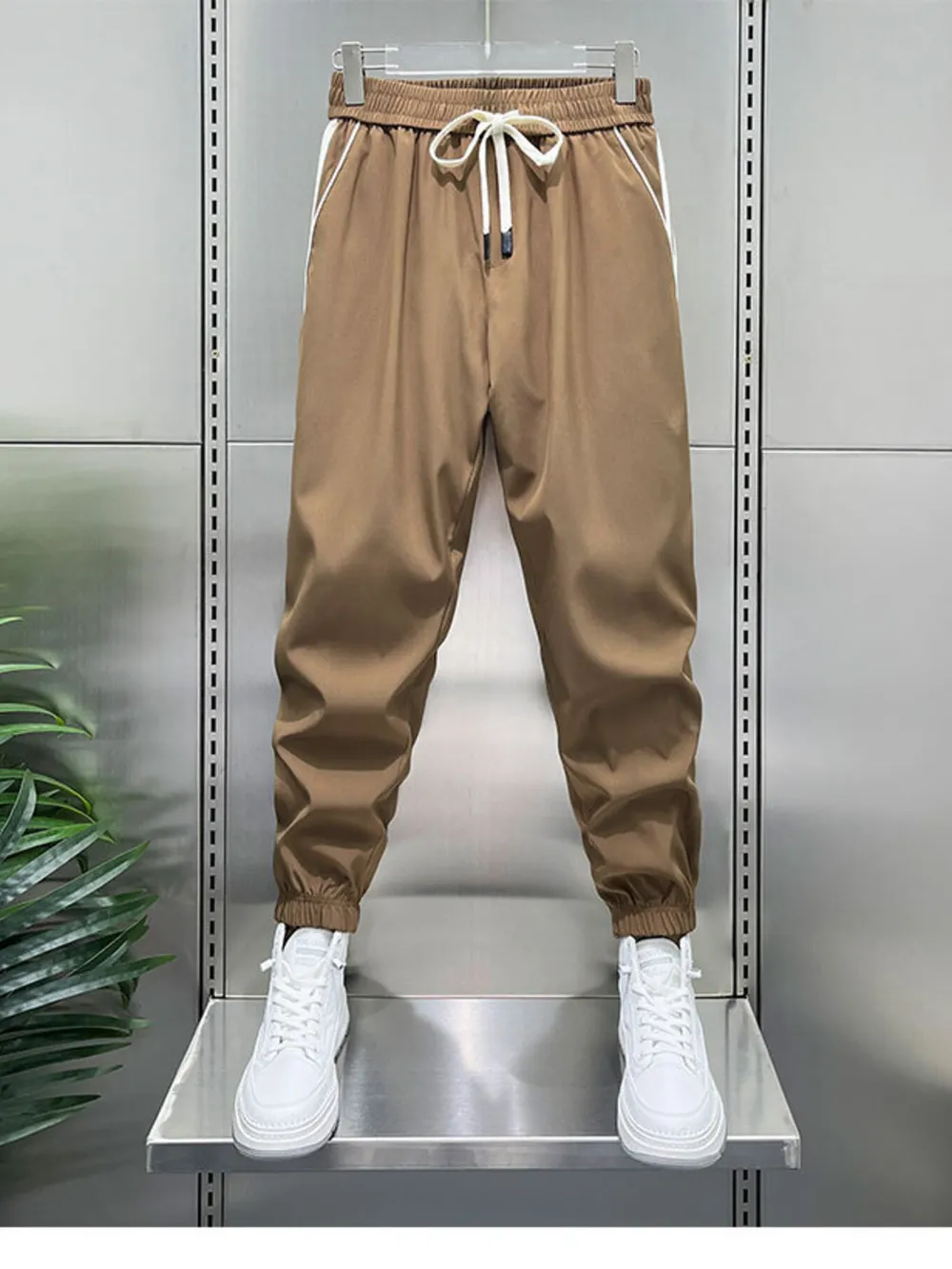 Men's Plus Size Casual Drawstring Joggers, image 2
