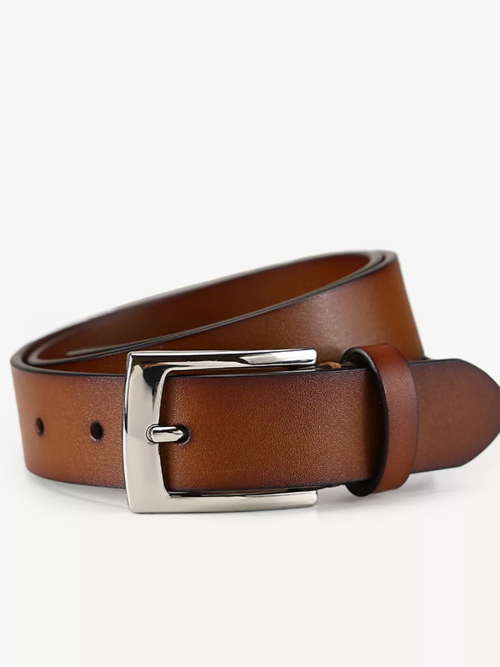 Classic Leather Belt with Buckle, image 6
