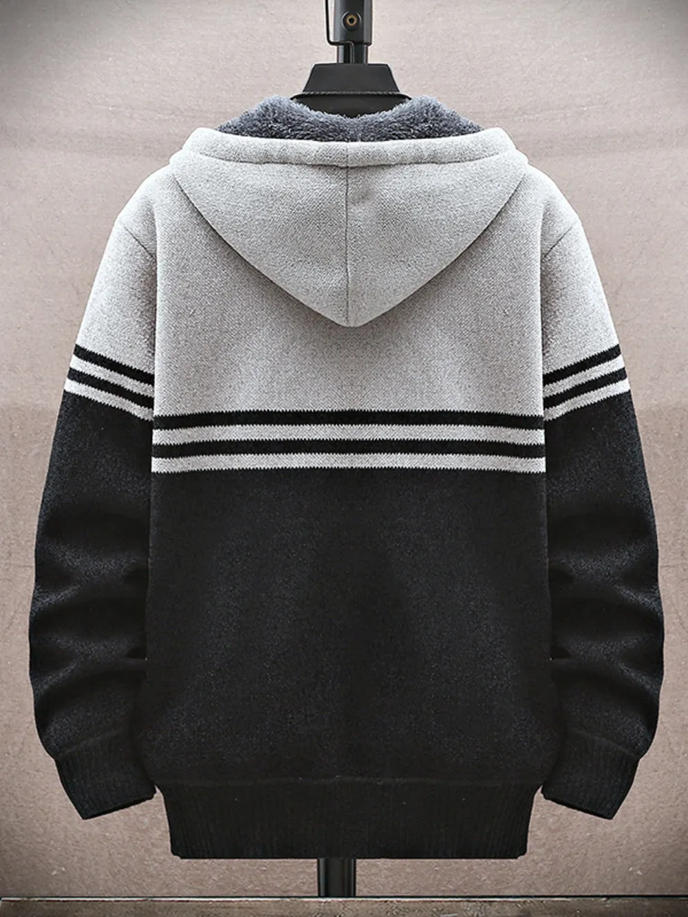 Men's Plus Size Hooded Zip-Up Cardigan, image 3