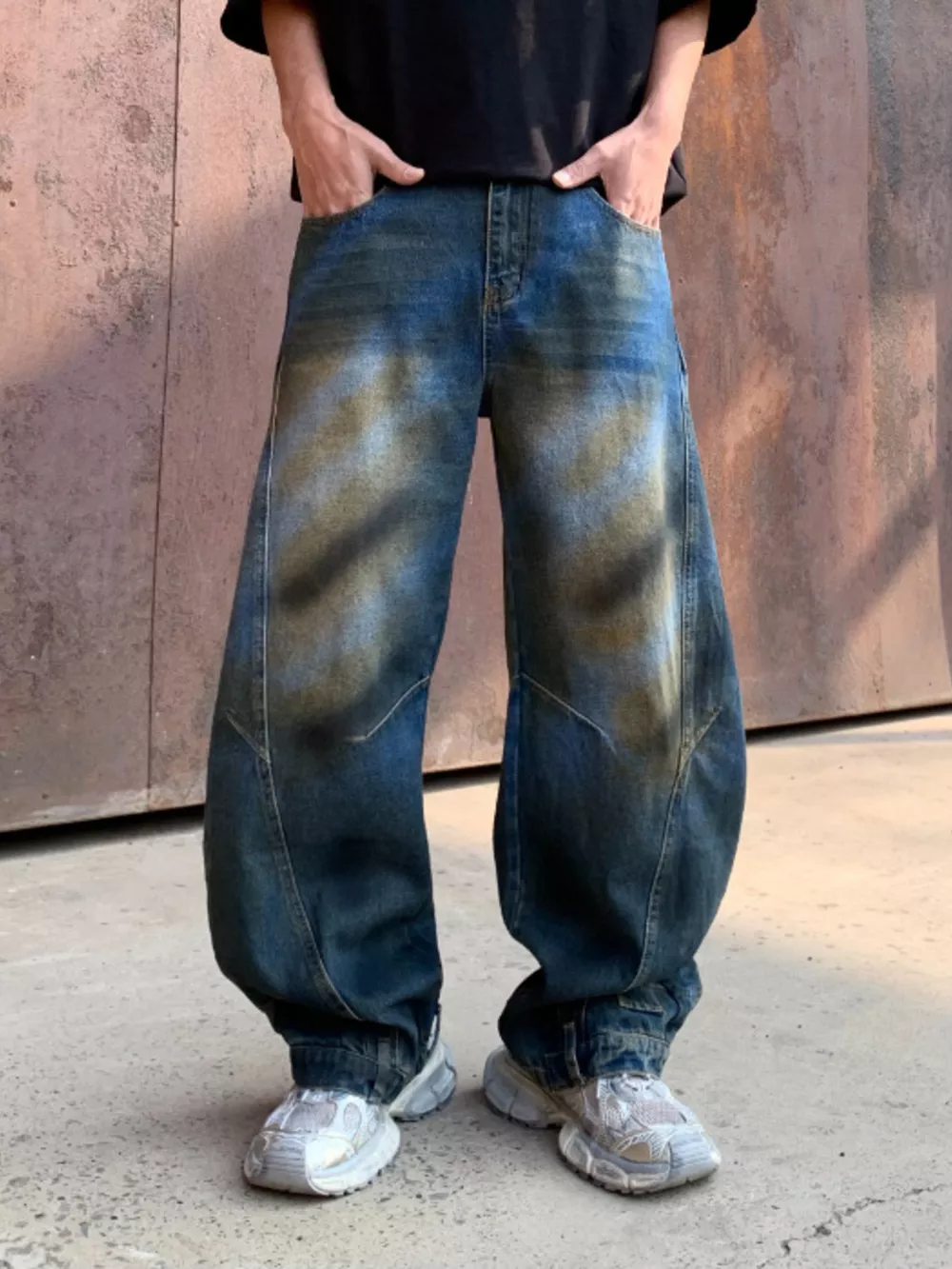 Men's Full Size Distressed Wide-Leg Jeans Plus Size, image 4