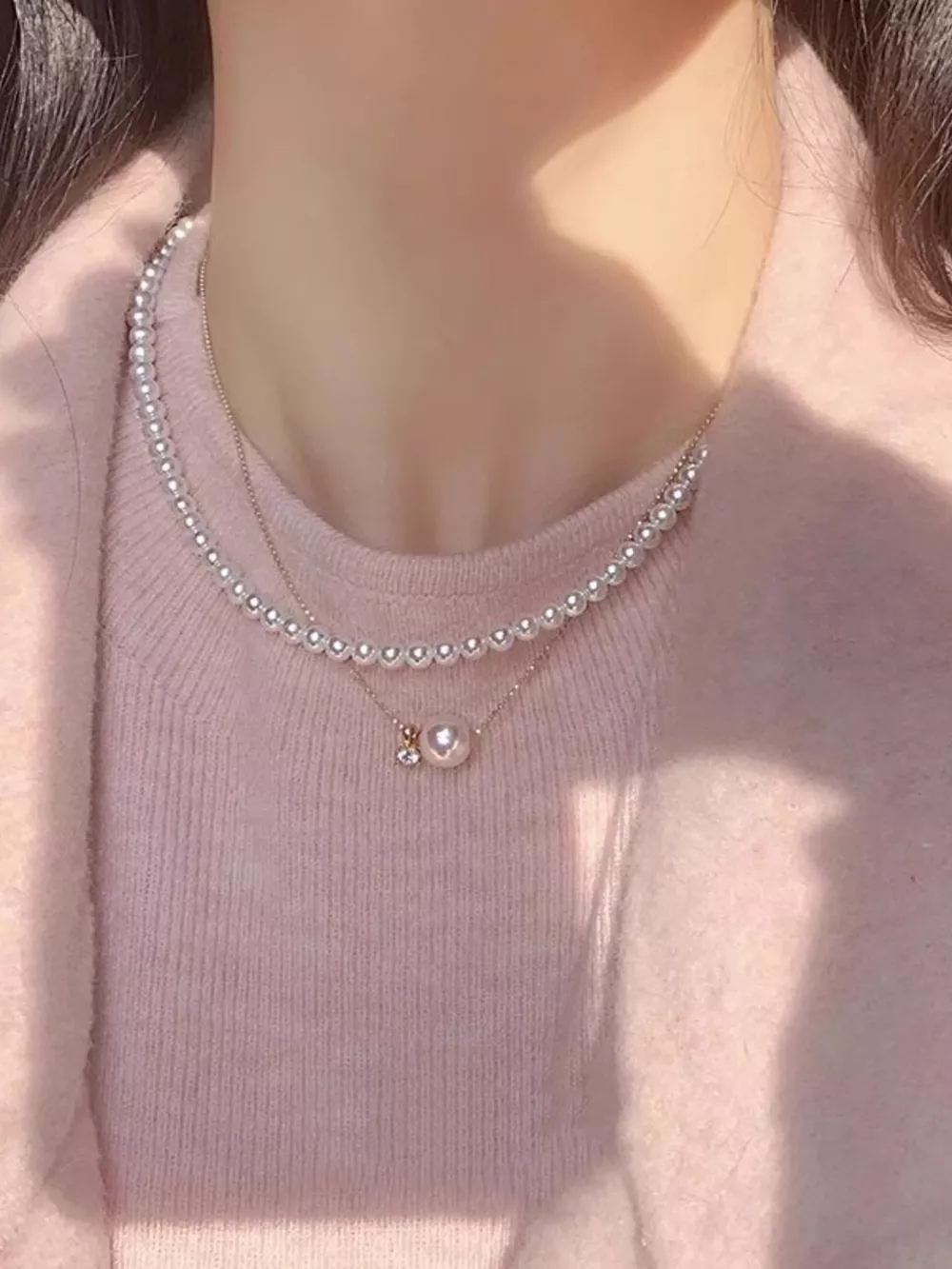 925 Sterling Silver Pearl Necklace, image 2