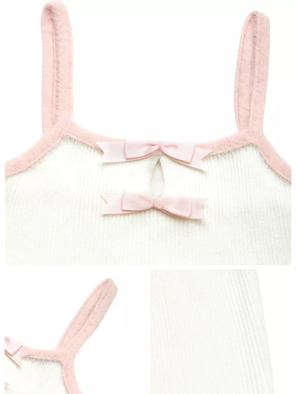 Ribbed Knit Cami with Bow Detail, image 2