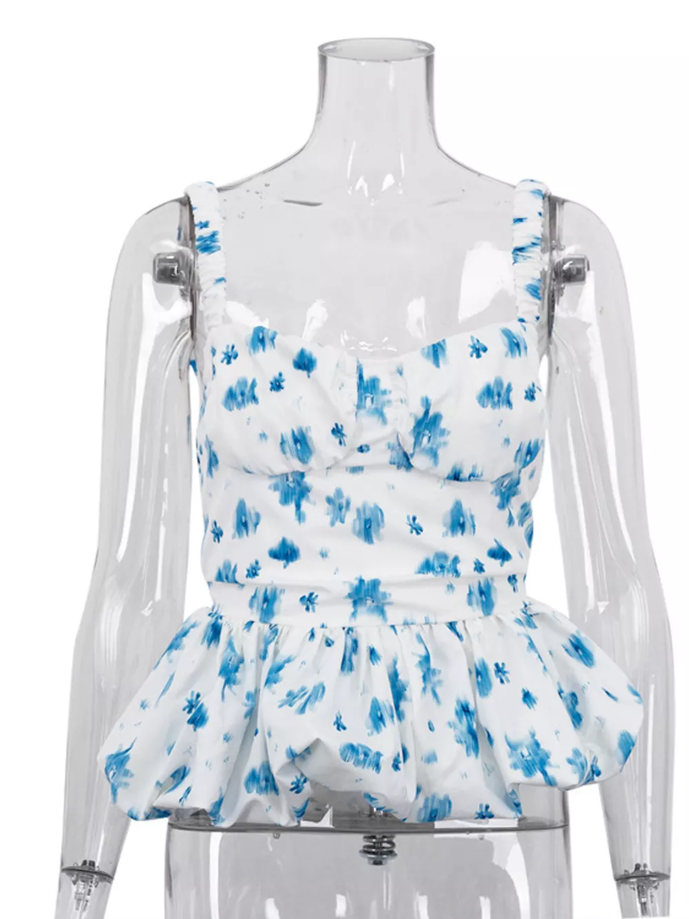 Floral Print Ruffle Hem Tank, image 4