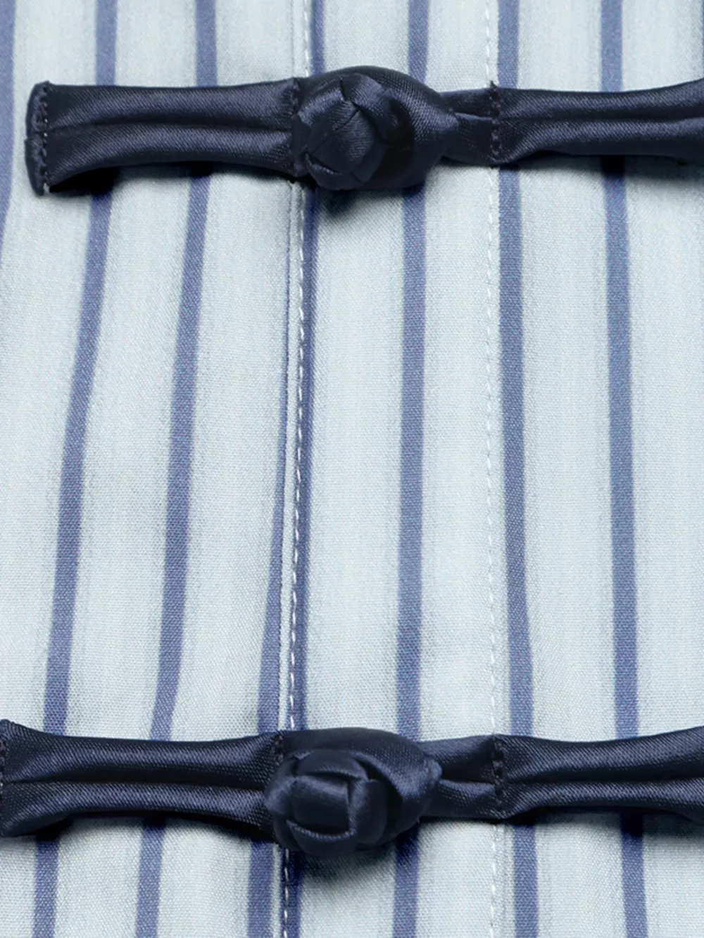 Striped Mandarin Knot Buttons Peplum Hem Shirt, image 9