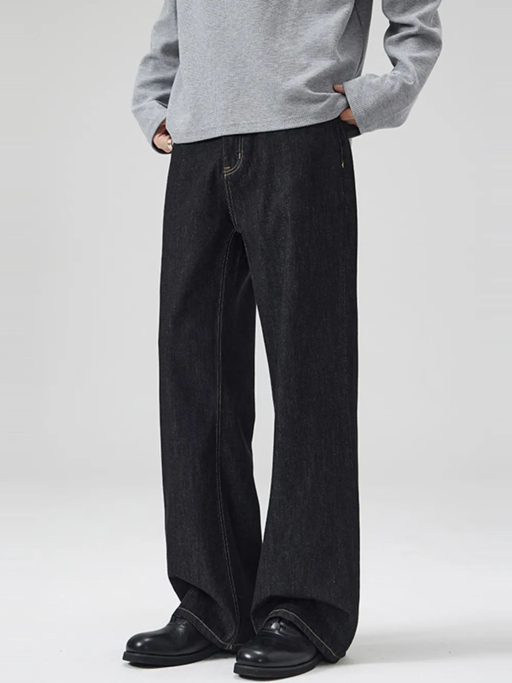 Men's Full Size Classic Washed Wide Leg Jeans Plus Size, image 5