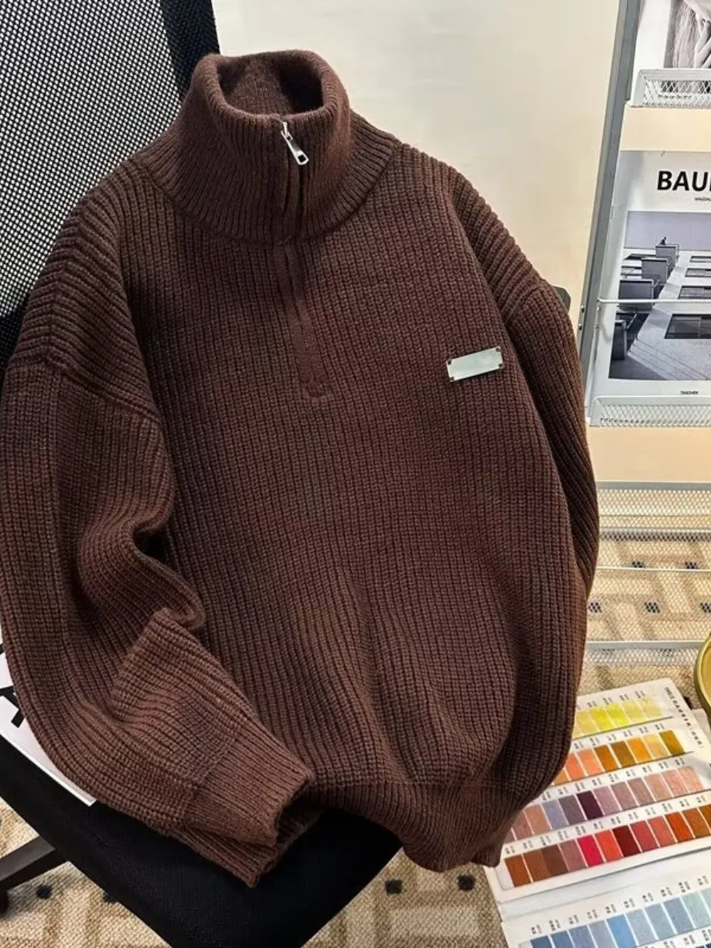 Men's Half-Zip Long Sleeve Sweater, image 2