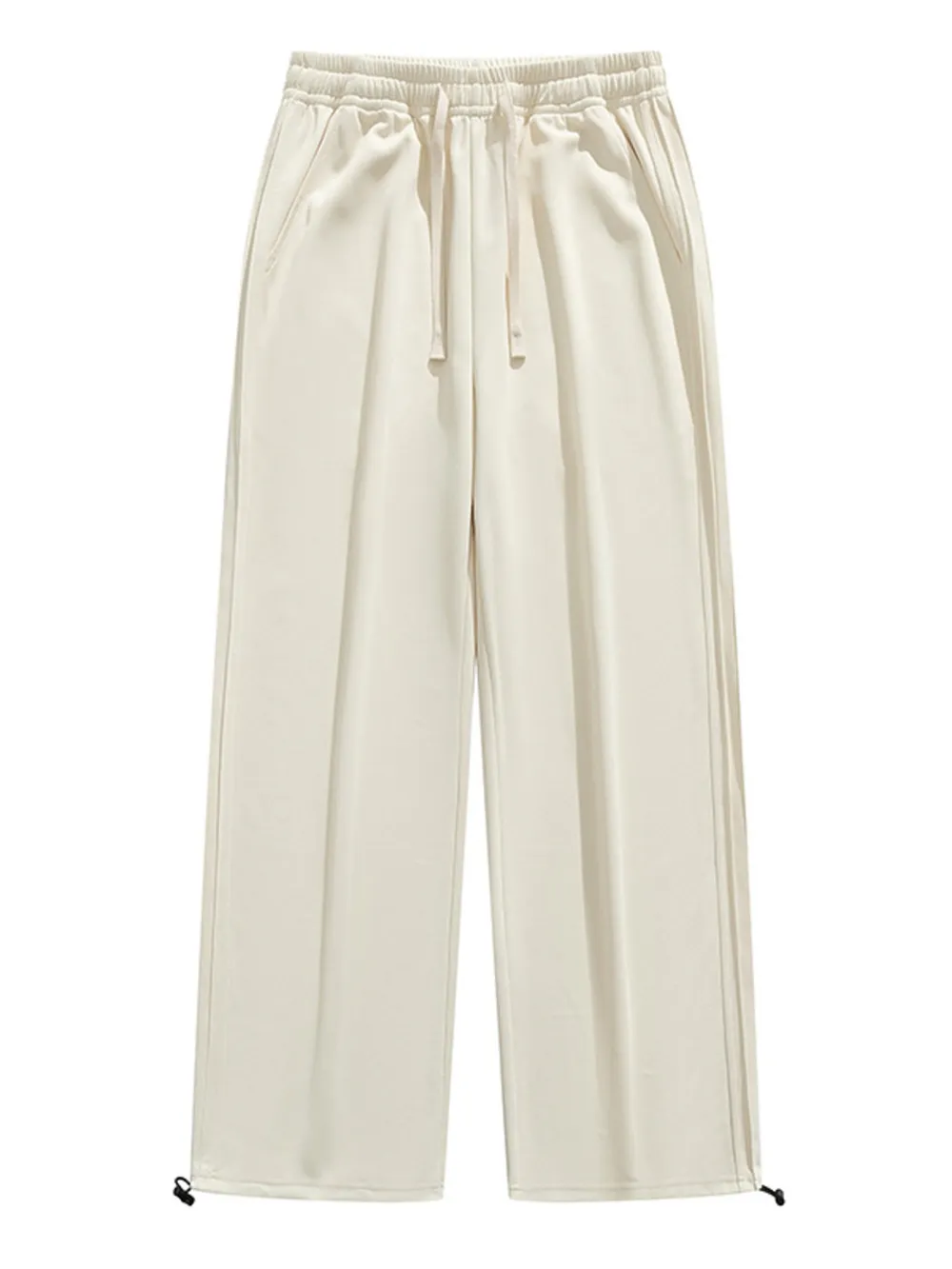 Men's Plus Size Casual Loose-Fit Drawstring Wide Leg Pants