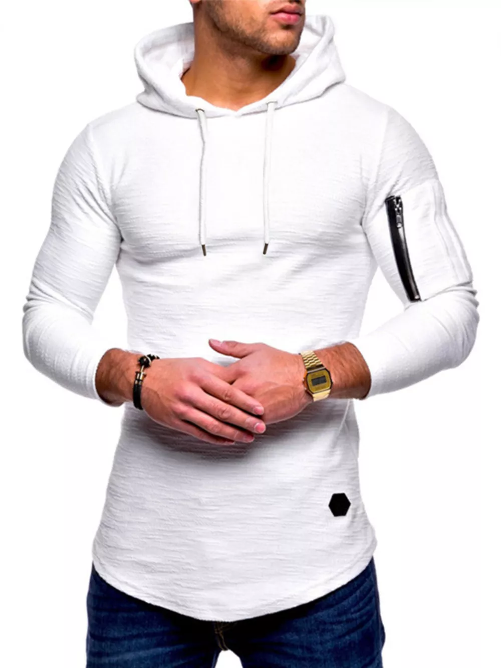 Men's Plus Size Casual Slim Fit Long Sleeve Hoodie, image 13