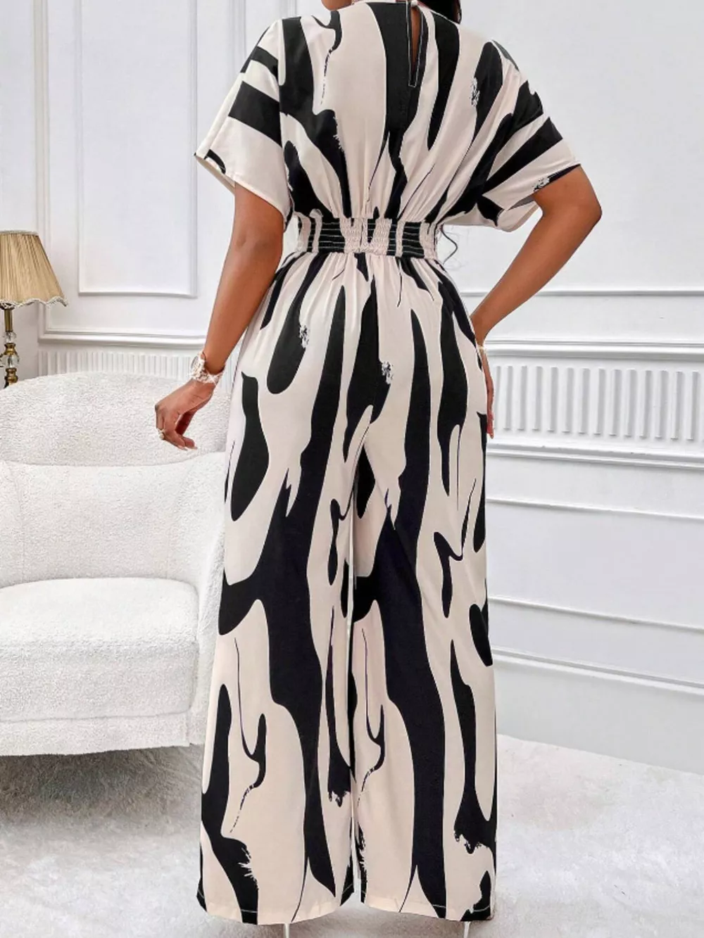 Abstract Print Wide-Leg Jumpsuit, image 4