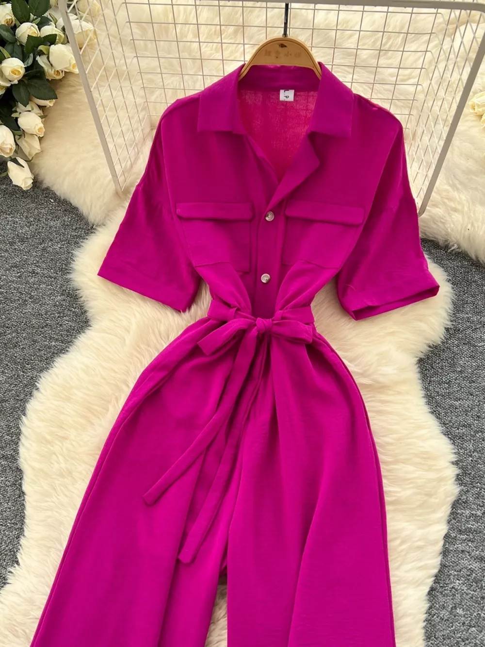 Tie Waist Wide Leg Jumpsuit, image 32