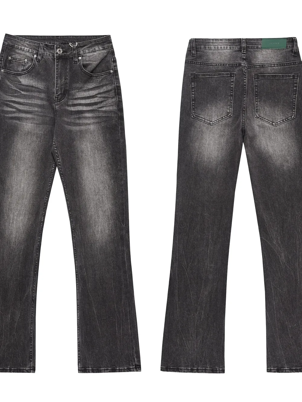 Men's Washed Straight-Leg Jeans, image 3