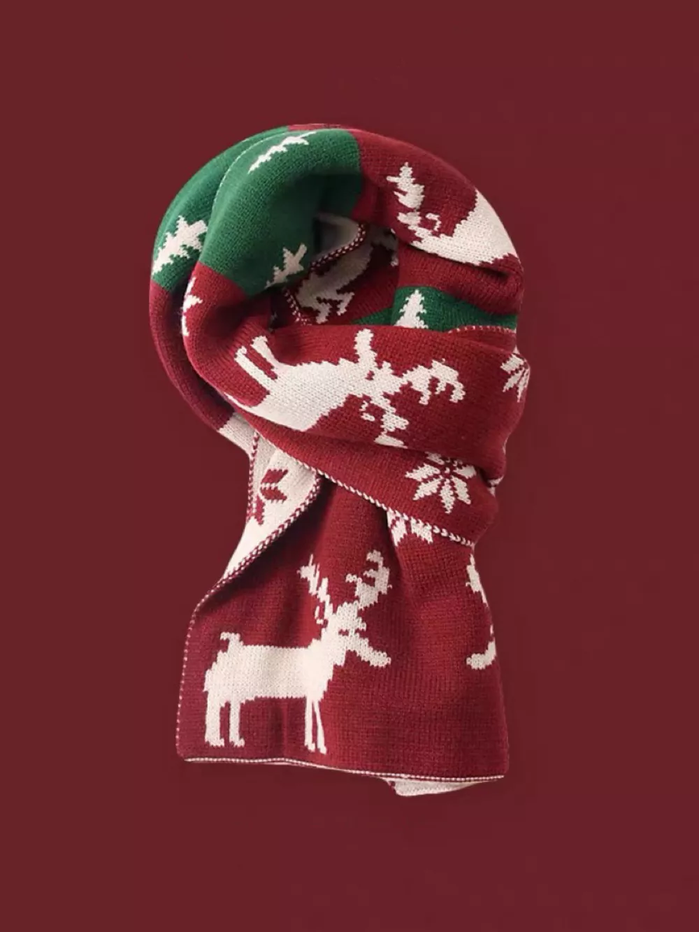 Christmas Reindeer Knitted Scarf