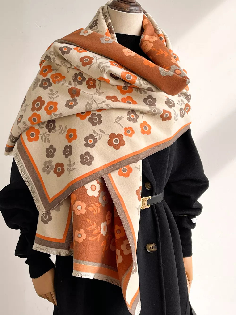 Floral Print Warm Winter Scarf, image 6