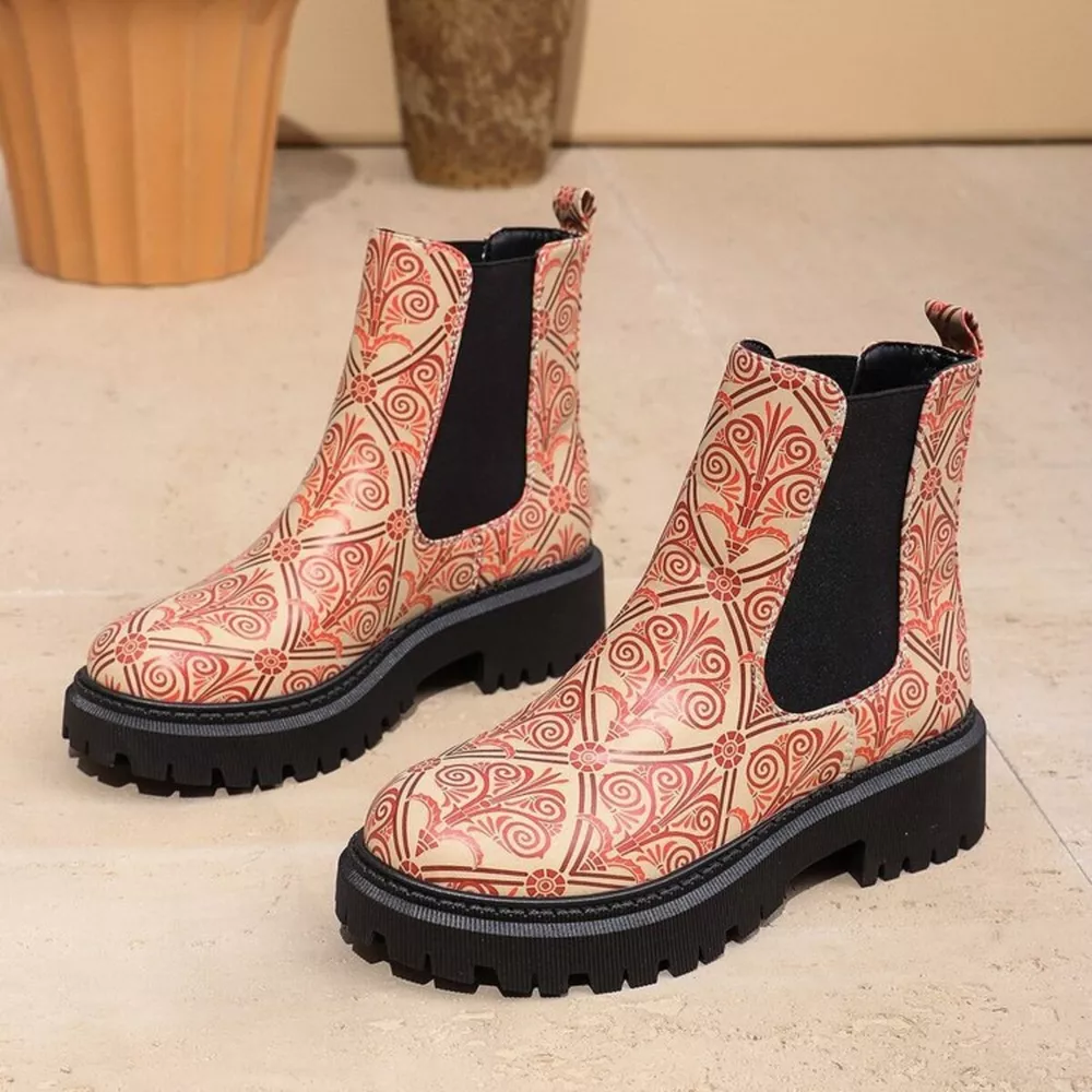Round Toe Chunky Heel Ankle Boots, image 14