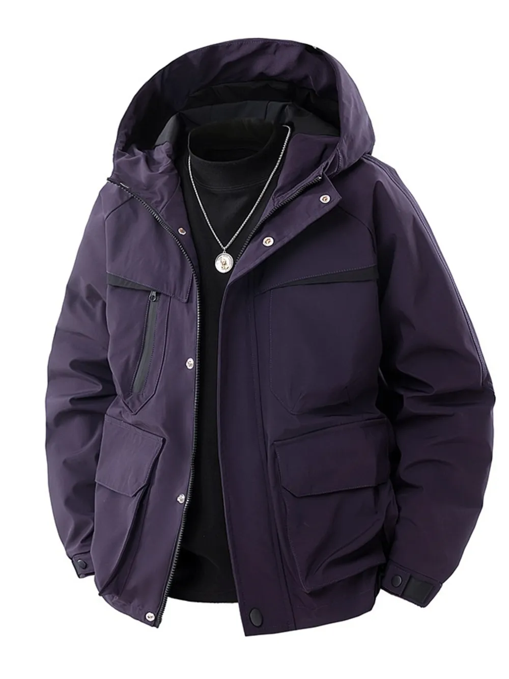 Men's Full Size Zip Up Long Sleeve Hooded Jacket Plus Size, image 12